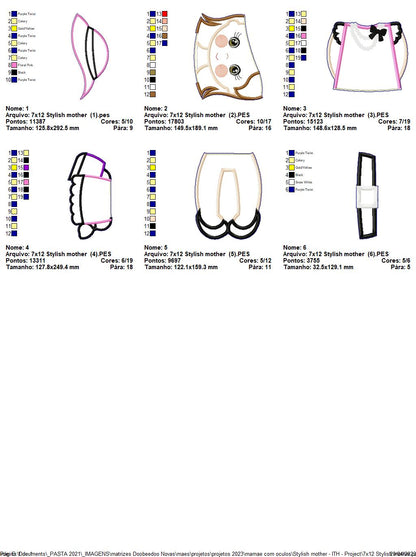 Stylish Mother Mothers Day Ornament - ITH Project - Machine Embroidery Design