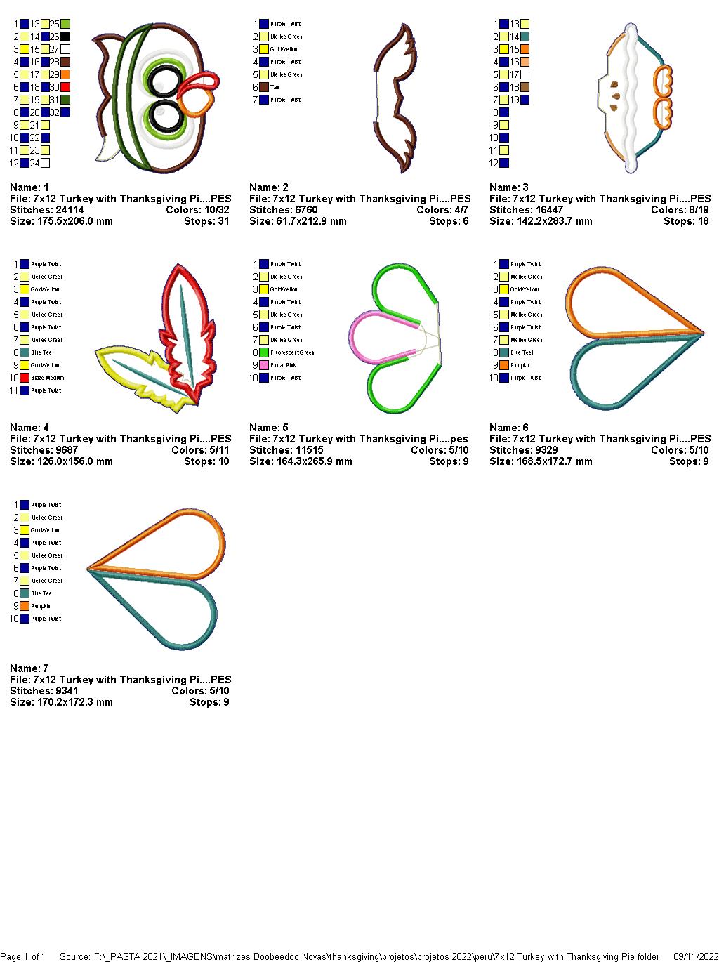 Thanksgiving Turkey Door Ornament - ITH Project - Machine Embroidery Design