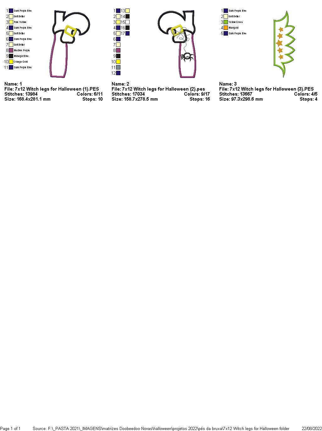 Witch Legs for Halloween - ITH Project - Machine Embroidery Design