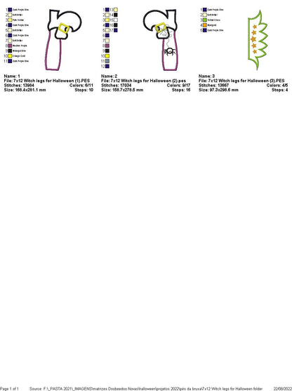 Witch Legs for Halloween - ITH Project - Machine Embroidery Design