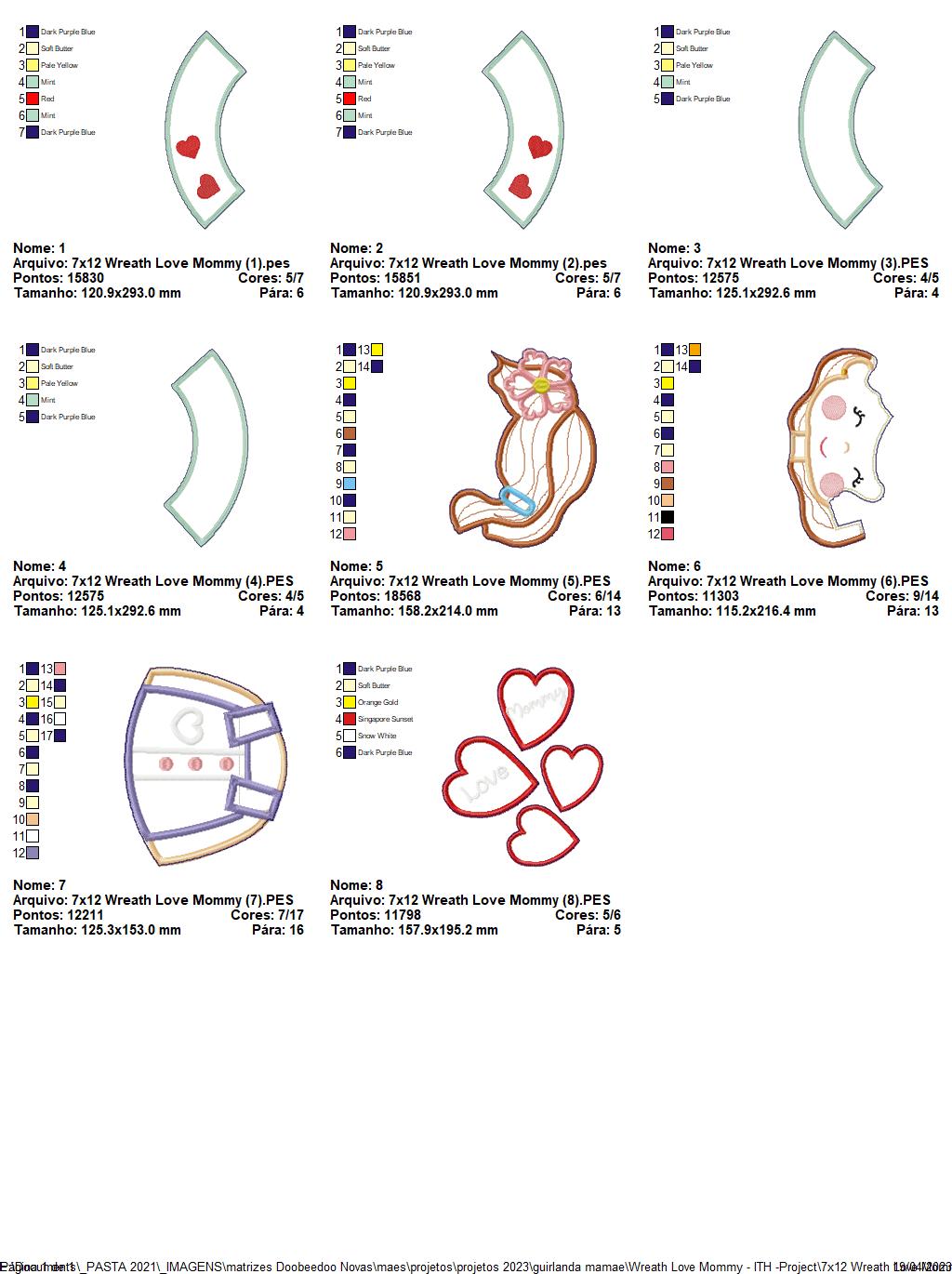 Wreath Love Mommy Mothers Day Ornament - ITH Project - Machine Embroidery Design