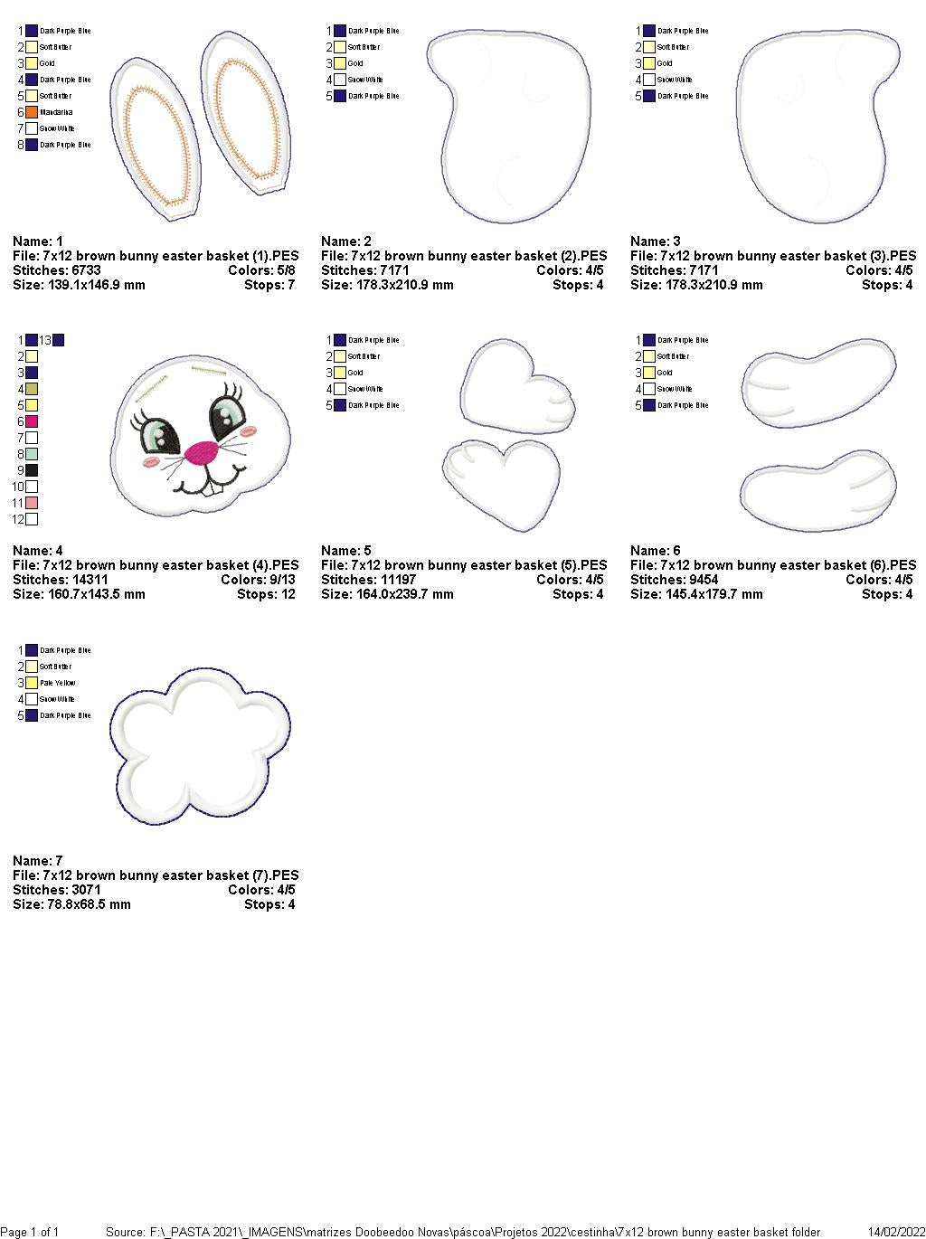 Cute Bunny Easter Basket - ITH Project - Machine Embroidery Design