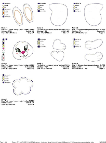 Cute Bunny Easter Basket - ITH Project - Machine Embroidery Design