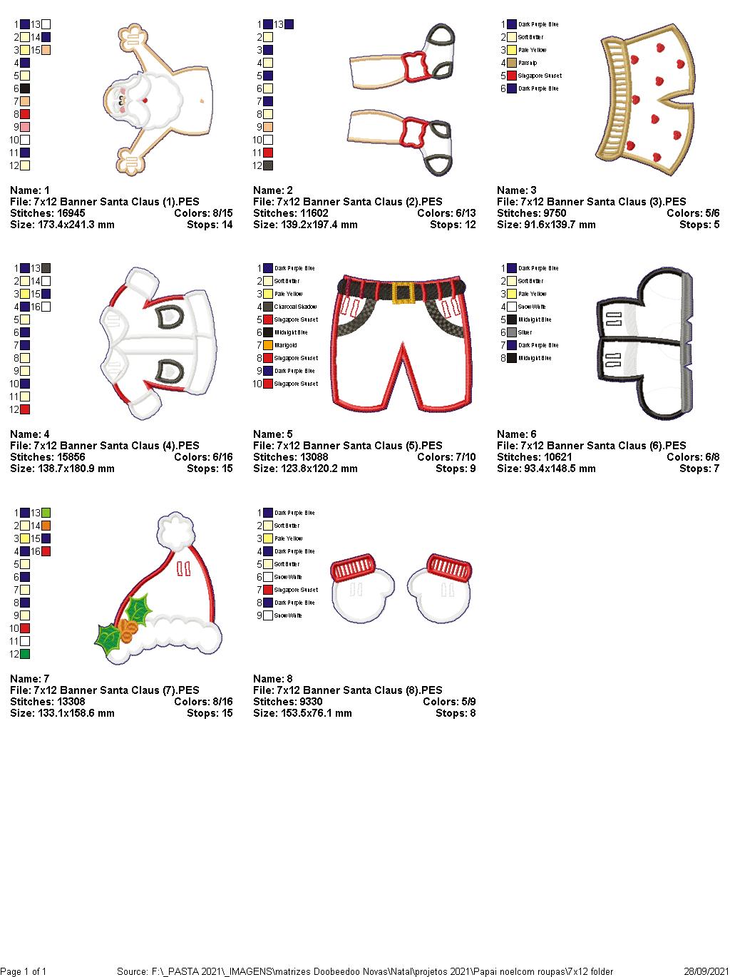 Banner Santa Claus Clothes - ITH Project - Machine Embroidery Design