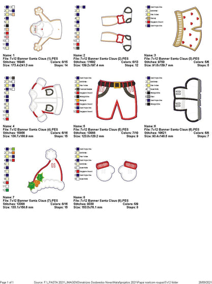 Banner Santa Claus Clothes - ITH Project - Machine Embroidery Design