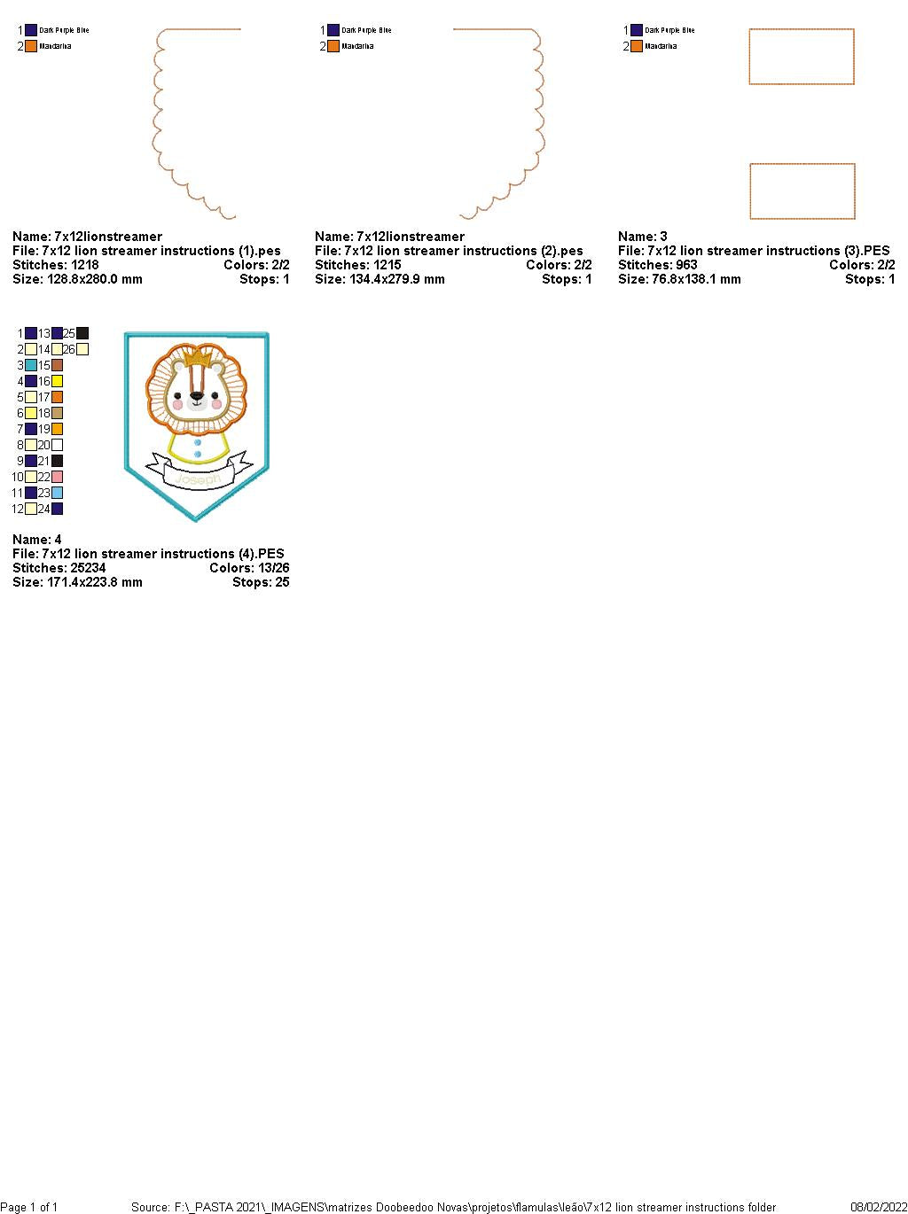 Baby Lion Nursery Flag Decor - ITH Project - Machine Embroidery Design