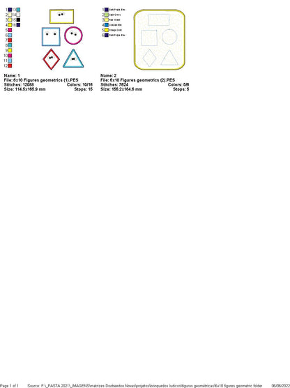 Felt Sensory Games Figures Geometrics - ITH Project - Machine Embroidery Design