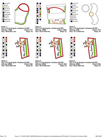 Christmas Stocking Door Ornament - ITH Project - Machine Embroidery Design