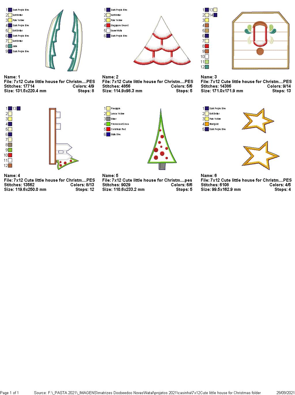 Cute Christmas Little House Vase Ornament - ITH Project - Machine Embroidery Design