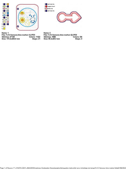Felt Sensory Weather Clock - ITH Project - Machine Embroidery Design