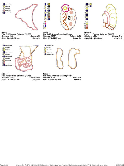 Ballerina Gnome - ITH Project - Machine Embroidery Design