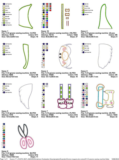 Gnome Sewing Machine - ITH Project - Machine Embroidery Design