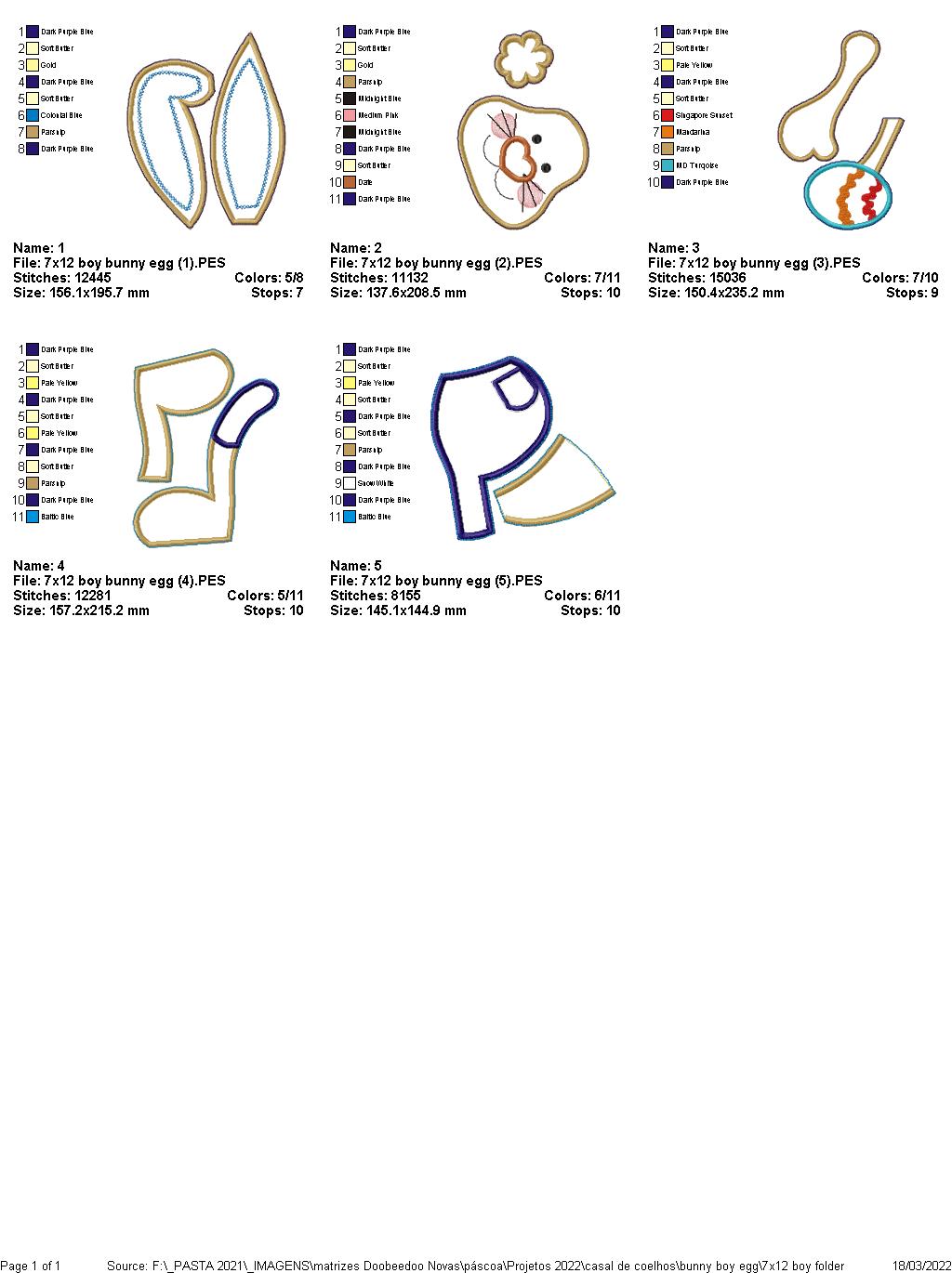 Bunny Couple and Easter Egg - ITH Project - Machine Embroidery Design