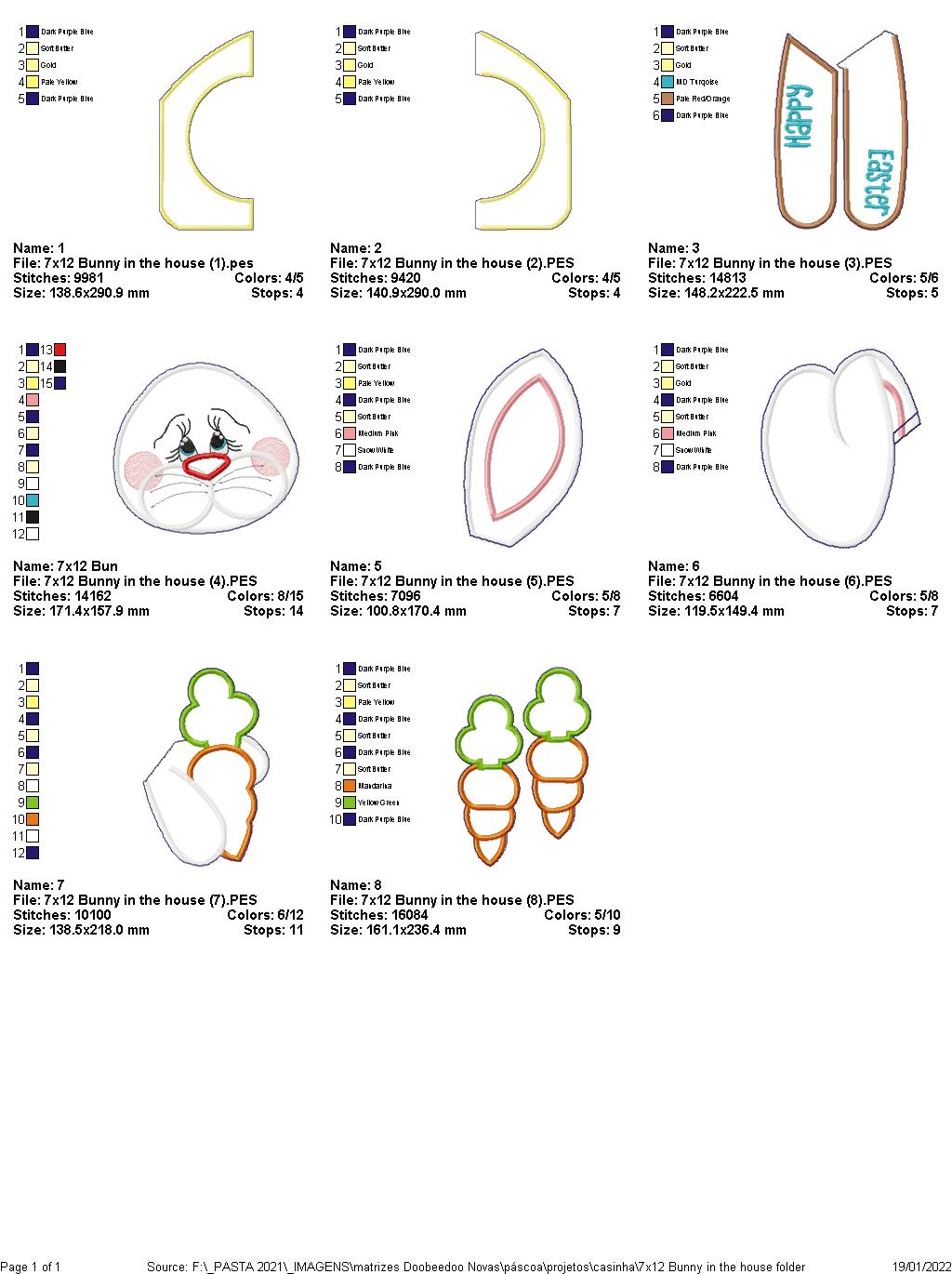 Bunny in the House Door Ornament - ITH Project - Machine Embroidery Design