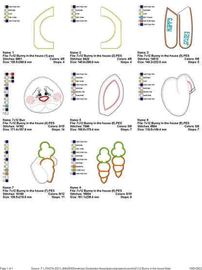 Bunny in the House Door Ornament - ITH Project - Machine Embroidery Design