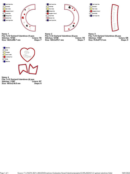 Valentine's Day Wreath - ITH Project - Machine Embroidery Design