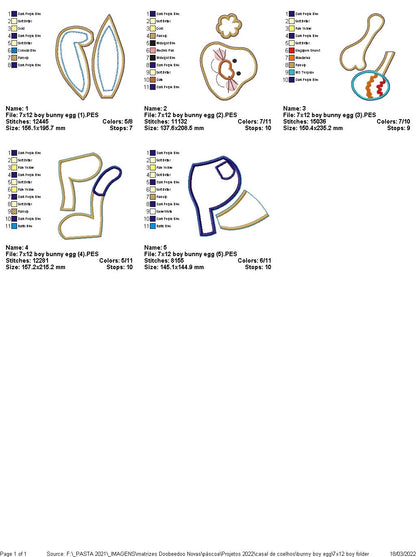 Bunny Holding Easter Egg - ITH Project - Machine Embroidery Design