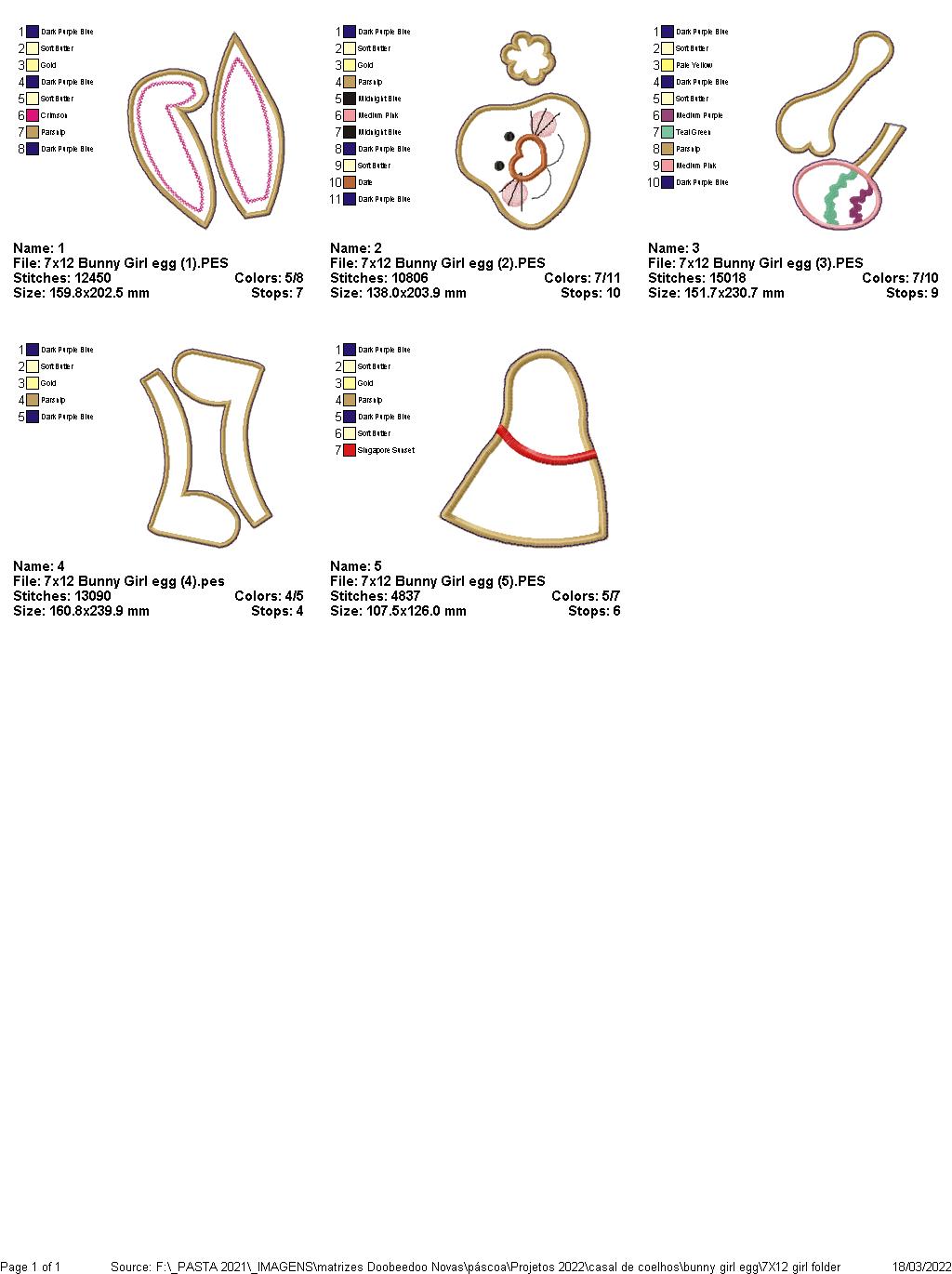 Bunny Girl Holding Easter Egg - ITH Project - Machine Embroidery Design