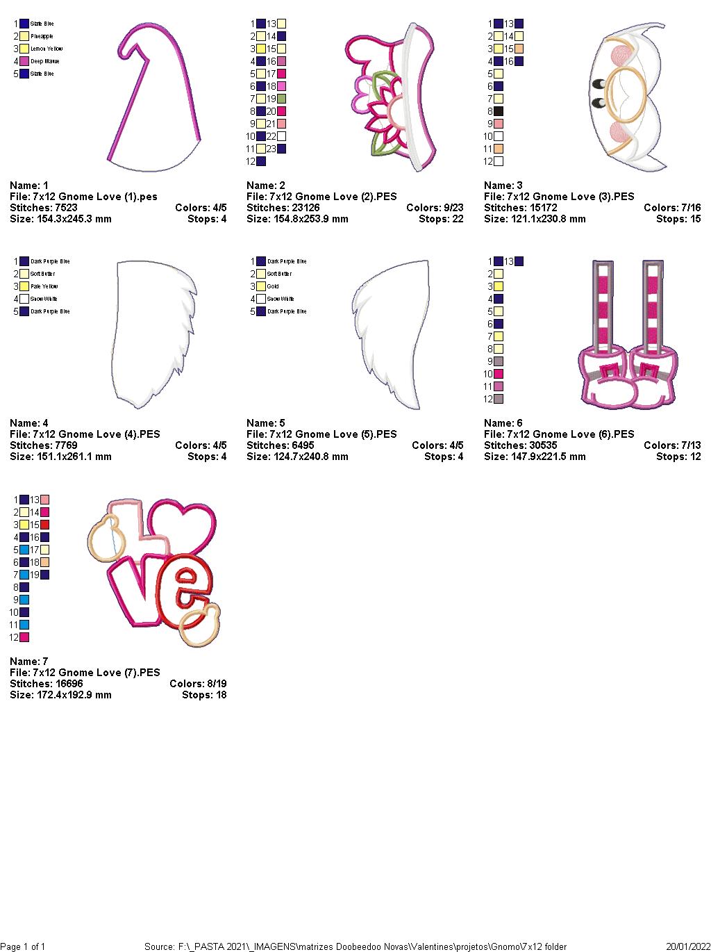 Love Gnome Ornament - ITH Project - Machine Embroidery Design