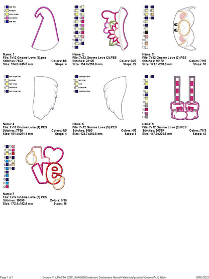 Love Gnome Ornament - ITH Project - Machine Embroidery Design