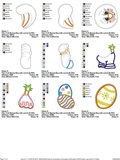 Bunny Boy and Carrot Ornament - ITH Project - Machine Embroidery Design