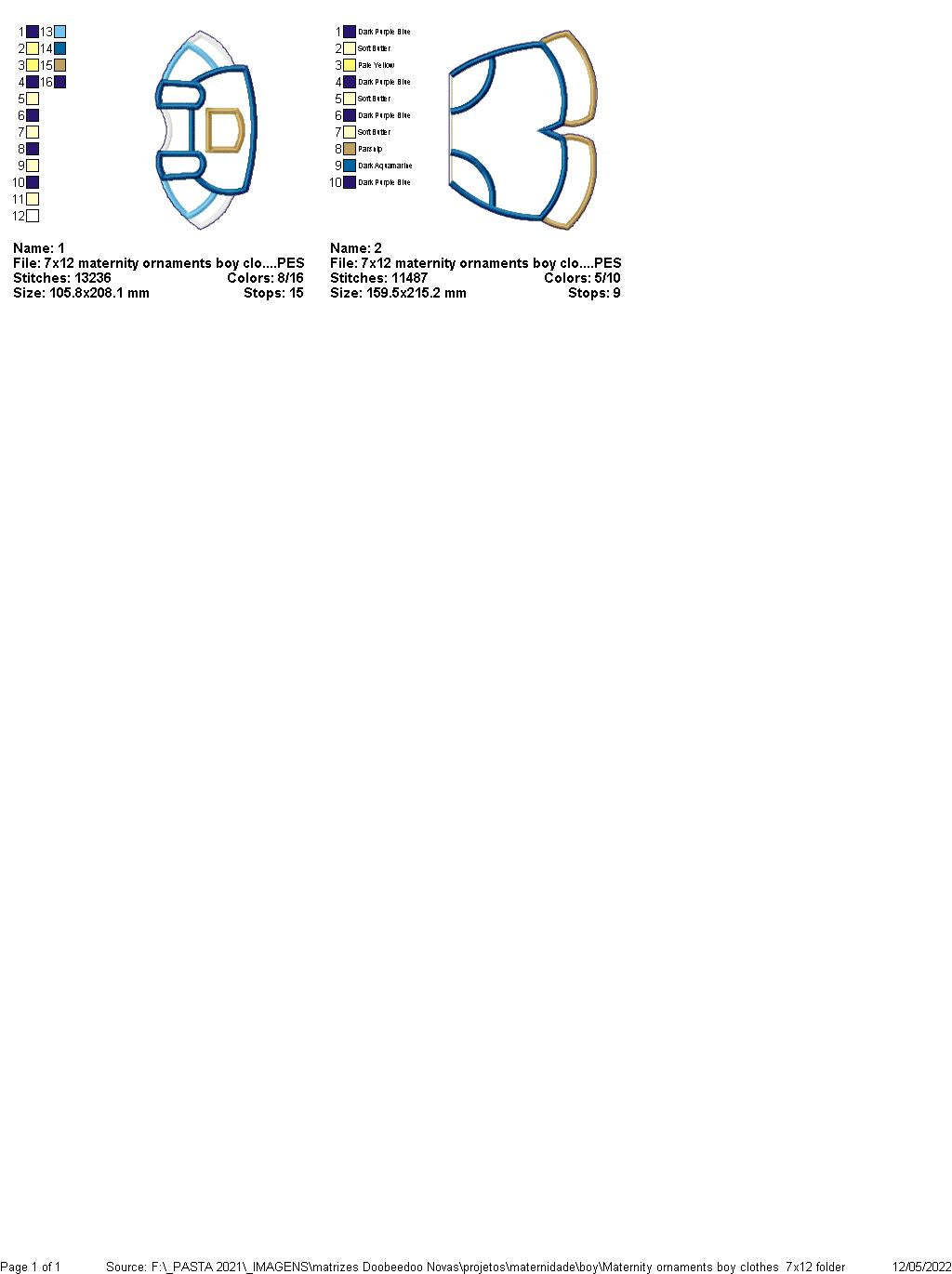 Baby Clothes Nursery Door Hanger Set - ITH Project - Machine Embroidery Design