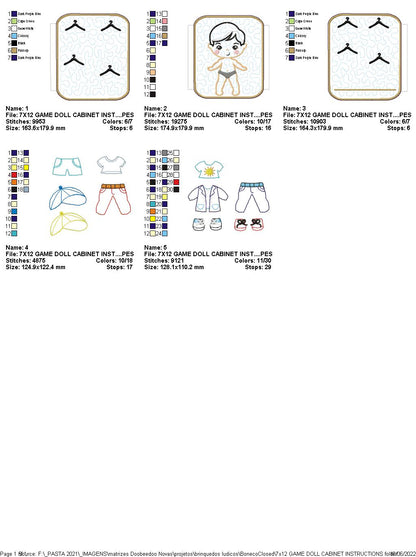 Wardrobe Boy Sensory Games - ITH Project - Machine Embroidery Design