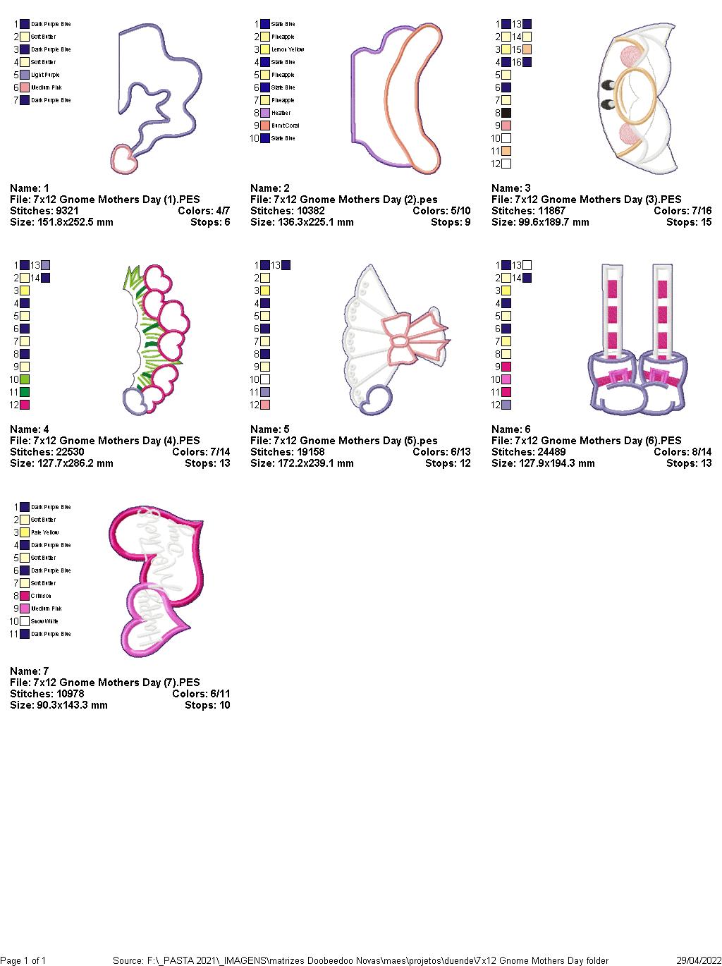 Gnome Mothers Day Ornamen - ITH Project - Machine Embroidery Design