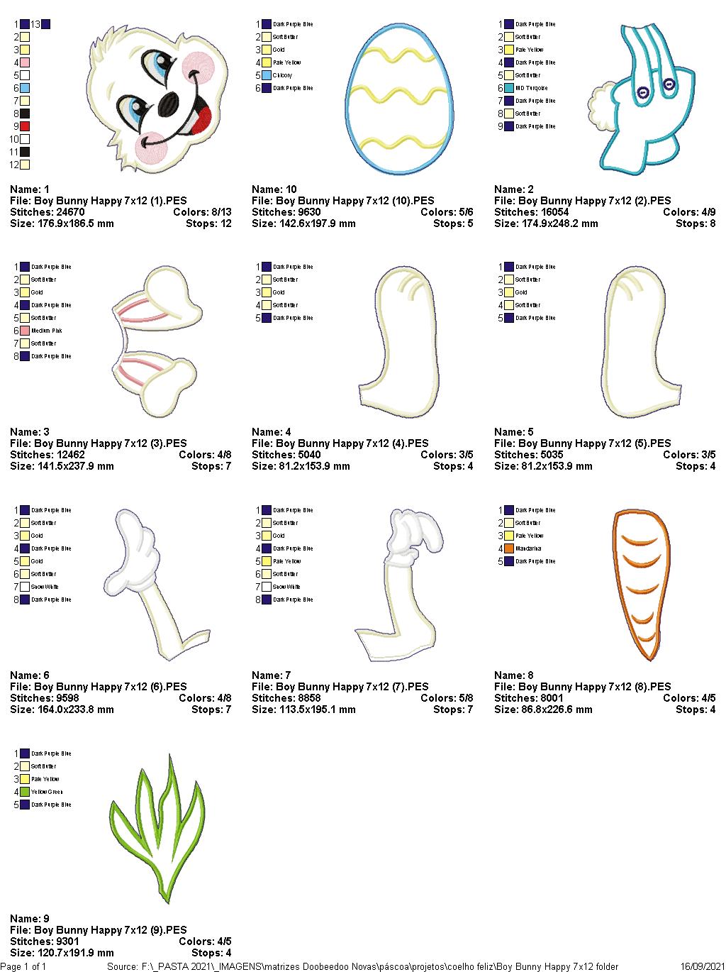 Cute Happy Bunny Vase Ornament - ITH Project - Machine Embroidery Design