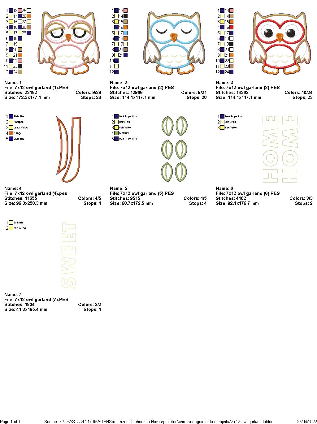 Owl Door Ornament - ITH Project - Machine Embroidery Design