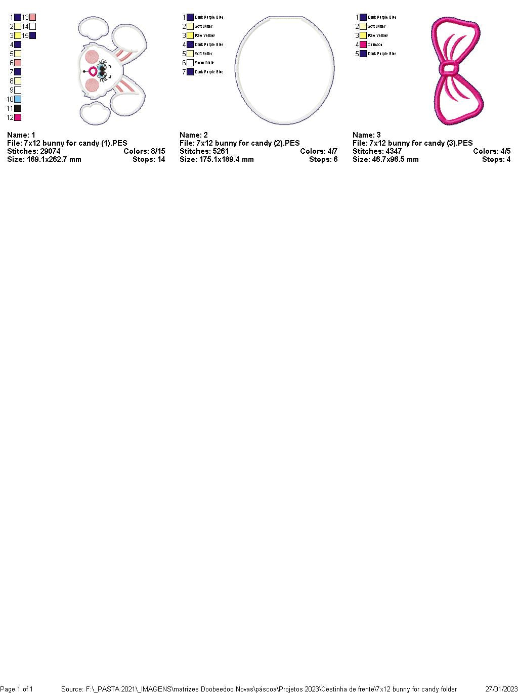 Bunny with Pocket - ITH Project - Machine Embroidery Design