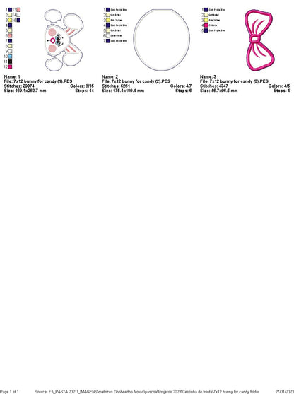 Bunny with Pocket - ITH Project - Machine Embroidery Design