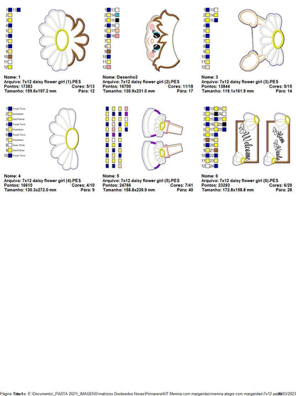 Cheerful Florist Daisy Spring - ITH Project - Machine Embroidery Design