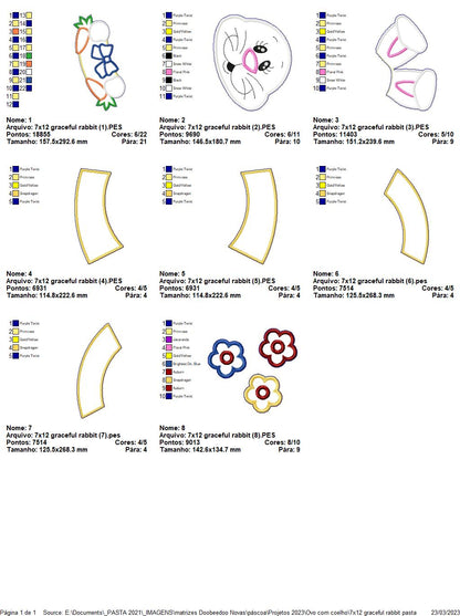 Graceful Rabbit - ITH Project - Machine Embroidery Design