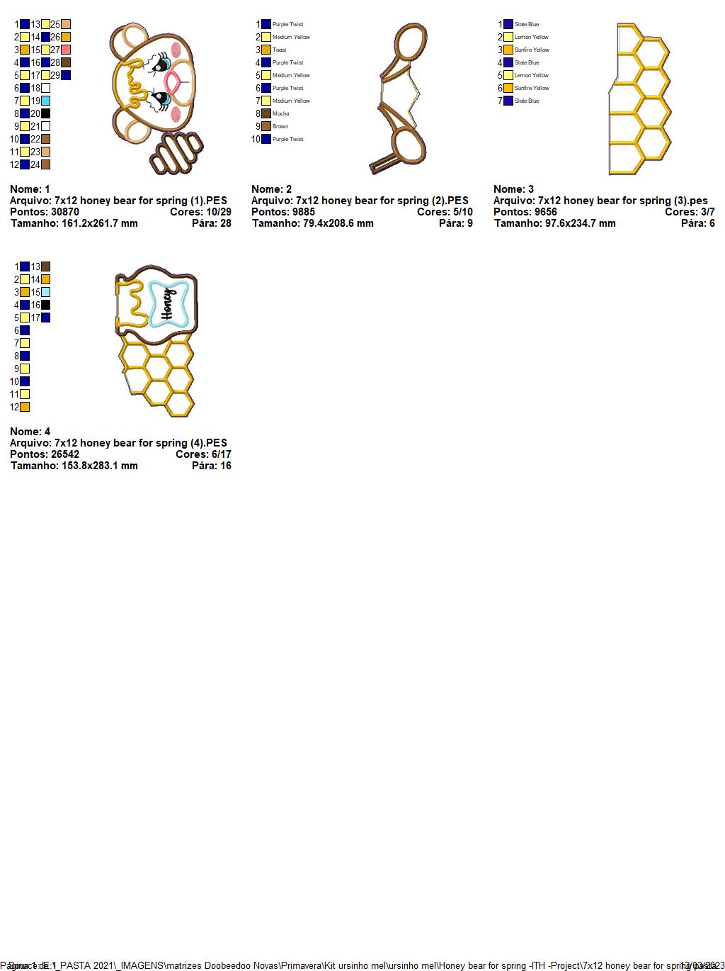 Honey Spring Bear - ITH Project - Machine Embroidery Design