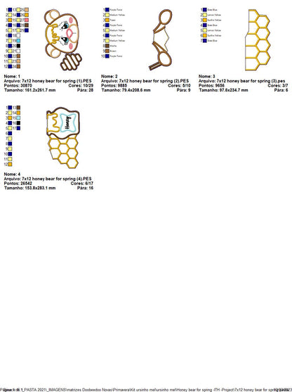 Honey Spring Bear - ITH Project - Machine Embroidery Design