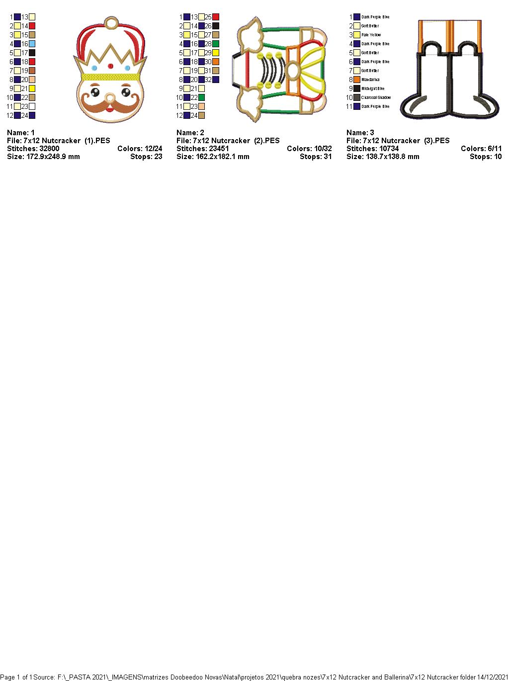 Nutcracker Vase Ornament - ITH Project - Machine Embroidery Design