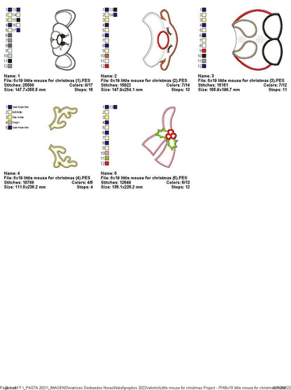 Little Christmas Mouse - ITH Project - Machine Embroidery Design