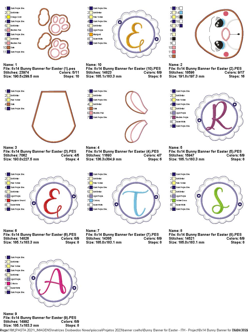 Bunny Banner for Easter - ITH Project - Machine Embroidery Design