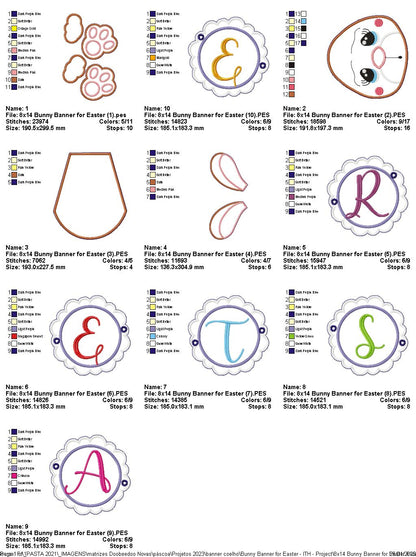 Bunny Banner for Easter - ITH Project - Machine Embroidery Design