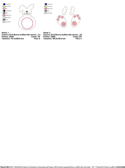 Bunny Stuffed Candy Holder - ITH Project - Machine Embroidery Design