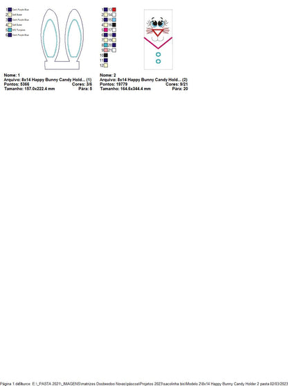 Happy Bunny Candy Bag 2 - ITH Project - Machine Embroidery Design