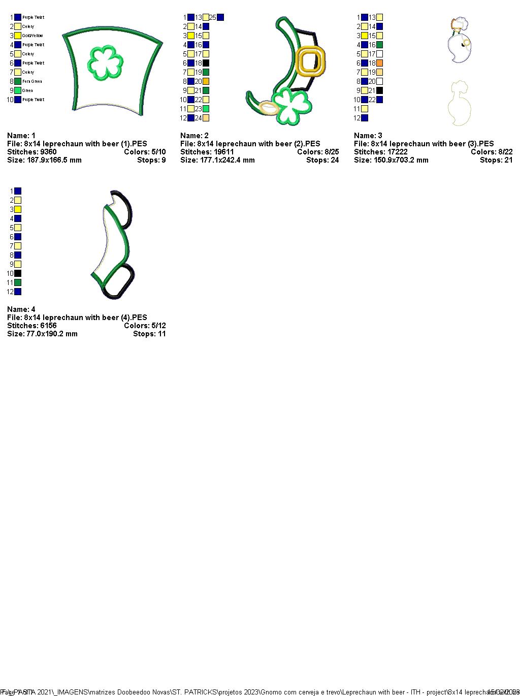 Leprechaun with Beer - ITH Project - Machine Embroidery Design