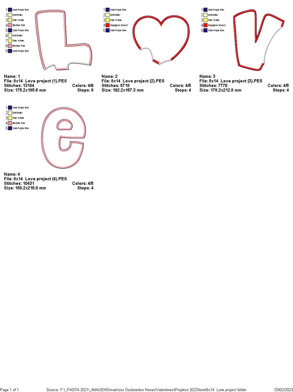 Love - ITH Project - Machine Embroidery Design