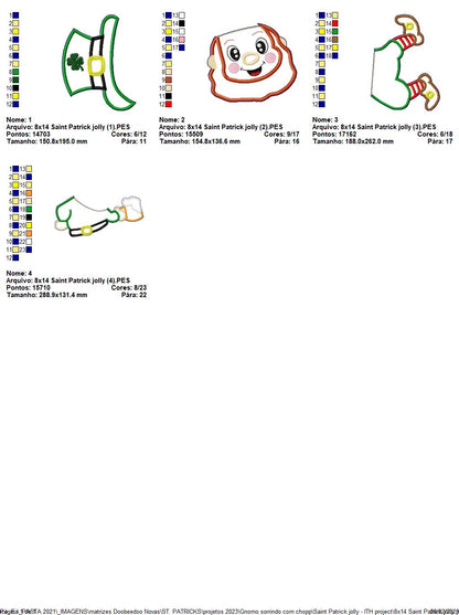 Smiling Leprechaun with Beer - ITH Project - Machine Embroidery Design