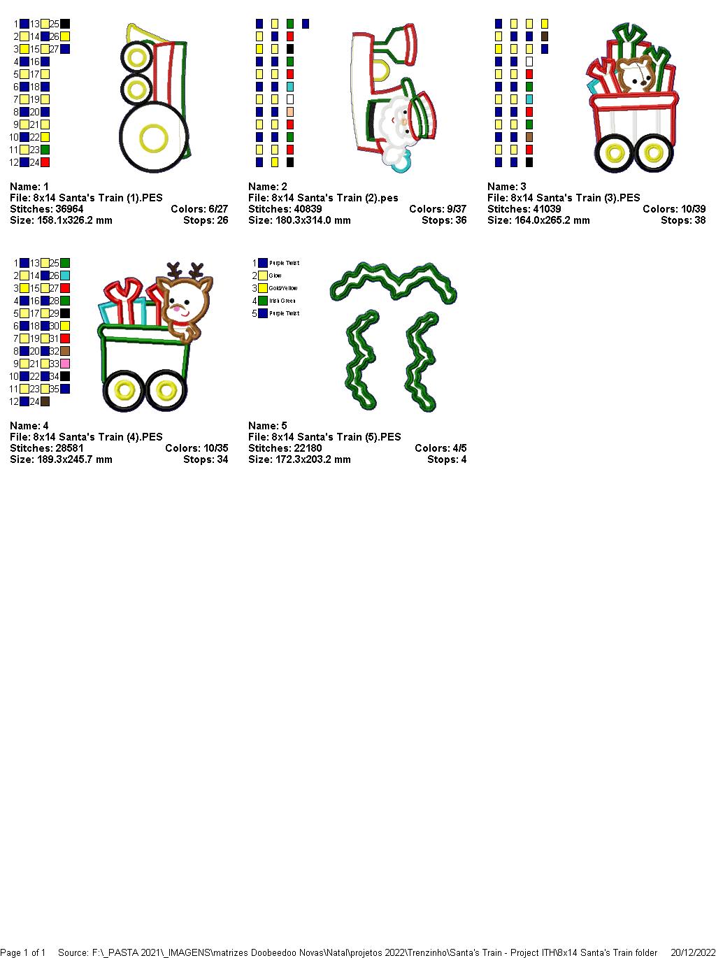 Santa's Train - ITH Project - Machine Embroidery Design