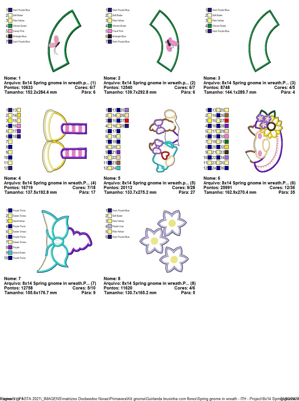 Spring Gnome Wreath - ITH Project - Machine Embroidery Design