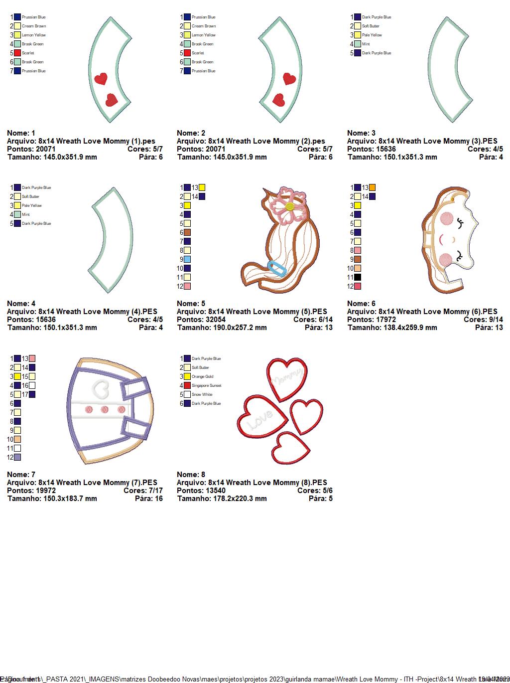 Wreath Love Mommy Mothers Day Ornament - ITH Project - Machine Embroidery Design