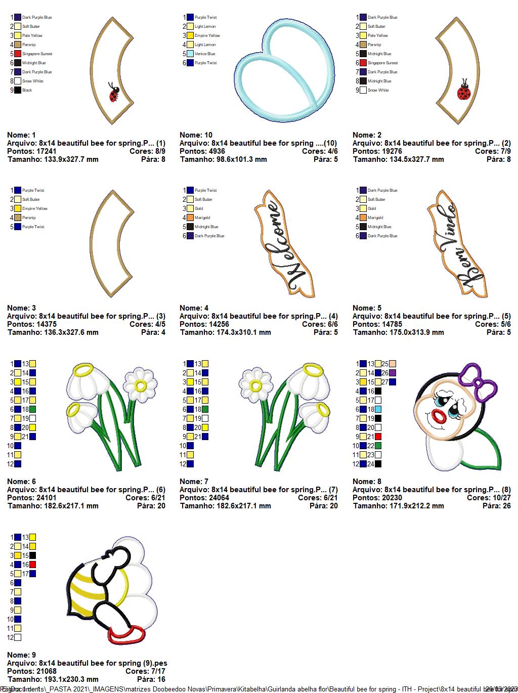 Beautiful Bee Spring Home - ITH Project - Machine Embroidery Design