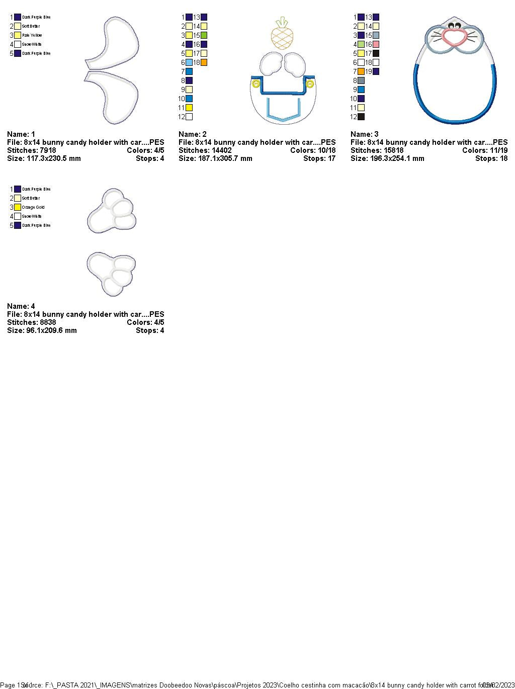 Bunny Candy Holder with Carrot - ITH Project - Machine Embroidery Design